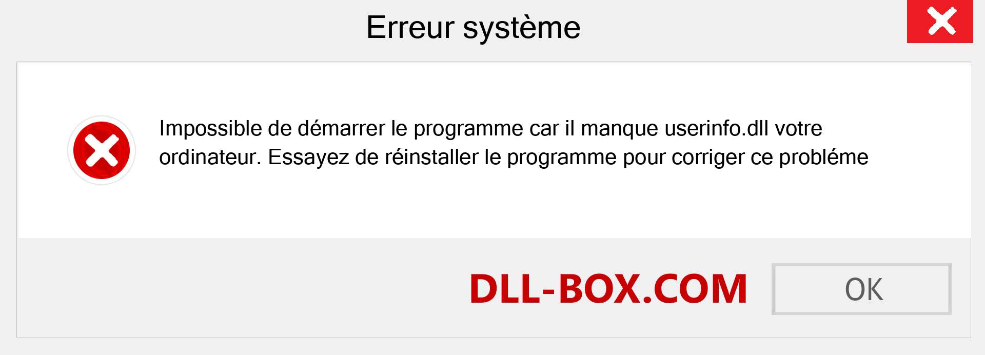 Le fichier userinfo.dll est manquant ?. Télécharger pour Windows 7, 8, 10 - Correction de l'erreur manquante userinfo dll sur Windows, photos, images